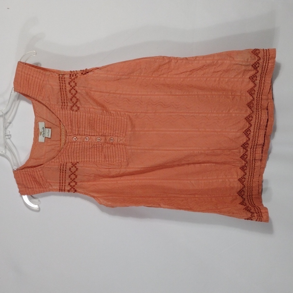 EUC Bob Timberlake Women's Peach Embroidery Tank Top size Large